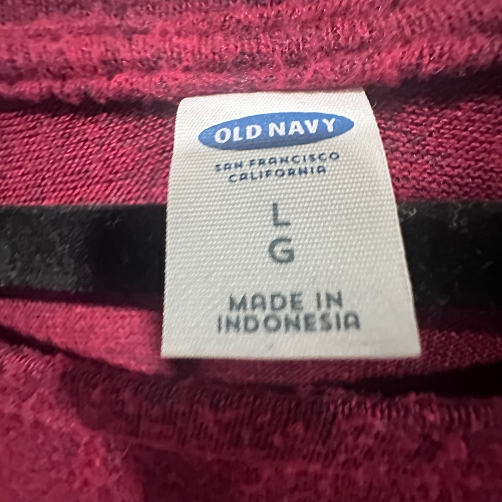 Old Navy Women's Large Burgundy Boat Neck Long Sleeve Knit Top Stretch Casual - Picture 6 of 9